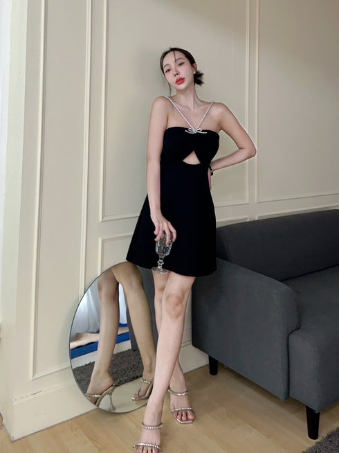 SIRINNN Sleeveless Hollow Out Mini Dresses